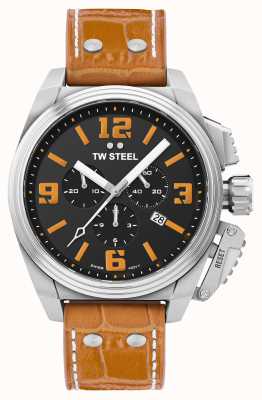 TW Steel Relógio cantina com pulseira de couro laranja TW1012