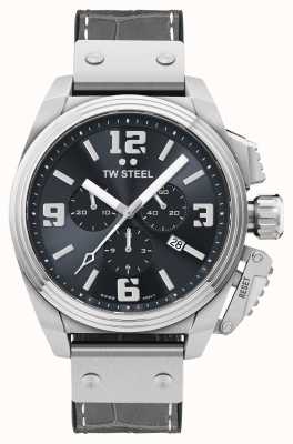 TW Steel Relógio cantina com pulseira de couro cinza TW1013