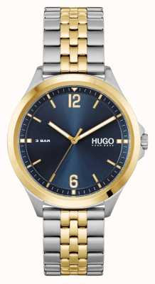 HUGO #suit business | mostrador azul | pulseira de aço de dois tons 1530219