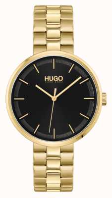 HUGO #crush | mostrador preto | pulseira de ouro pvd aço 1540102