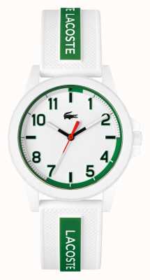Lacoste Relógio Rider com pulseira de silicone branca e verde 2020140