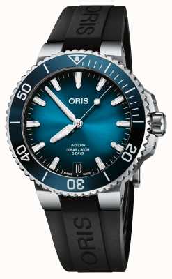 ORIS Aquis data calibre 400 automático (41,5 mm) mostrador azul / pulseira de borracha preta 01 400 7769 4135-07 4 22 74FC