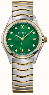 EBEL Conjunto de diamantes dual-tone Wave feminino verde madrepérola 1216440