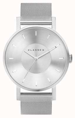 Klasse14 Pulseira de malha de aço inoxidável de 42 mm prata volare VO14SR002M