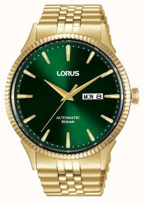 Lorus Relógio automático clássico verde com mostrador de raios solares RL468AX9