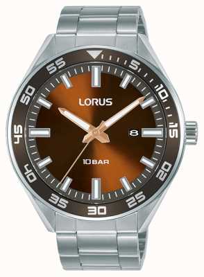 Lorus Relógio de quartzo esportivo com mostrador de raios solares marrom RH937NX9