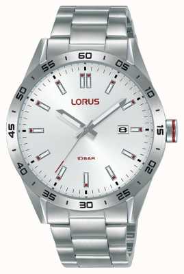 Lorus Relógio esportivo de quartzo de 40 mm com mostrador prateado para raios de sol RH963NX9