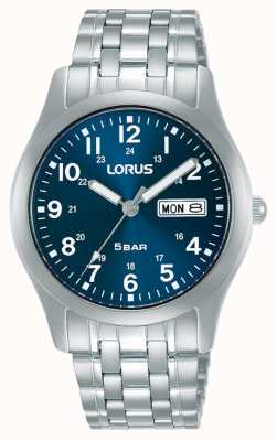 Lorus Relógio de quartzo clássico de 38 mm com mostrador azul RXN77DX9