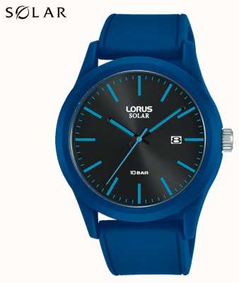 Lorus Pulseira de silicone azul para relógio solar de 42 mm RX305AX9