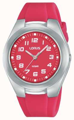 Lorus Bracelete infantil em silicone rosa e mostrador RRX81GX9