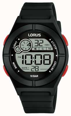 Lorus Pulseira de silicone preta para relógio digital feminino R2363NX9