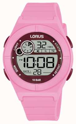 Lorus Pulseira de silicone rosa para relógio digital R2367NX9