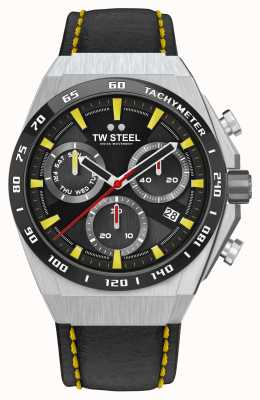 TW Steel Fast lane ceo tech edição limitada relógio amarelo detalhes CE4071