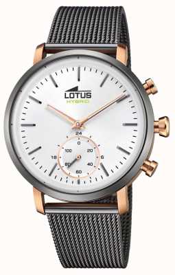 Lotus Relógio masculino conectado | mostrador branco | pulseira de malha de aço L18805/1