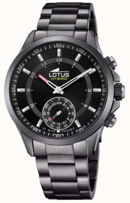 Lotus smartwatch híbrido conectado | mostrador preto | pulseira de aço inoxidável preta L18807/2