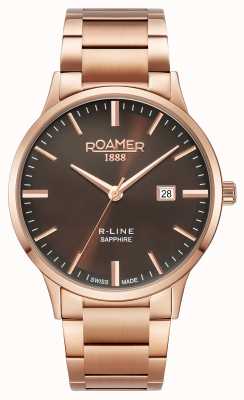 Roamer Bracelete em ouro rosa clássico com mostrador marrom e linha R 718833 49 65 70