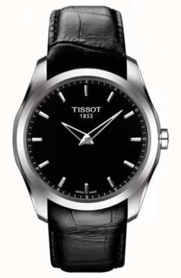 Tissot Couturier pulseira de couro preto com mostrador preto T0354461605100