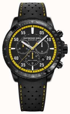Raymond Weil Relógio masculino com cronógrafo preto e amarelo de tango 300 8570-BKR-05275