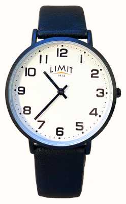 Limit Mostrador branco clássico / relógio de couro preto 5800.01