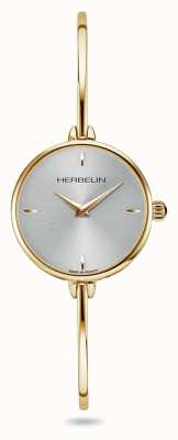 Herbelin Relógio feminino Fil com mostrador prateado banhado a pvd dourado 17206/BP11