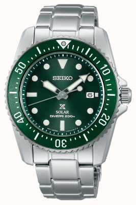 Seiko Prospex compacto relógio solar 38 mm com mostrador verde SNE583P1