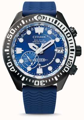 Citizen GPS de mergulho de ondas de satélite | mostrador azul | alça de silicone azul CC5006-06L
