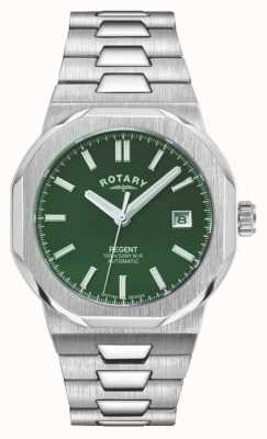 Rotary Mostrador Sport Regent automático (40 mm) verde / pulseira em aço inoxidável GB05410/24