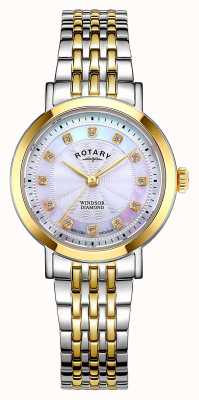 Rotary Relógio windsor bicolor com diamantes para mulher LB05421/41/D