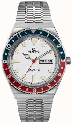 Timex Caixa em aço inoxidável inspirada no mergulhador Q, mostrador branco, banda em aço inoxidável TW2U61200