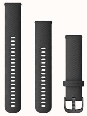Garmin Alça de liberação rápida (20 mm) silicone preto / hardware ardósia - apenas alça 010-12932-11