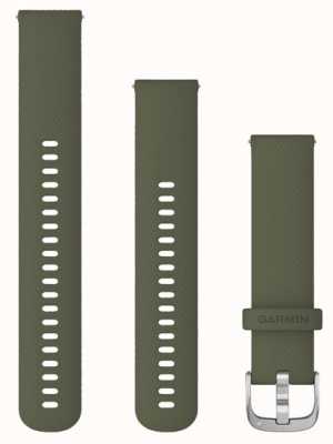 Garmin Alça de liberação rápida (20 mm) silicone musgo / hardware prateado - apenas alça 010-12924-11