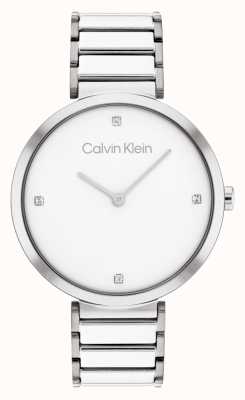 Calvin Klein Relógio minimalista de aço inoxidável de quartzo t-bar 25200137