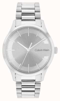 Calvin Klein Mostrador de prata | pulseira icônica de aço inoxidável 25200036