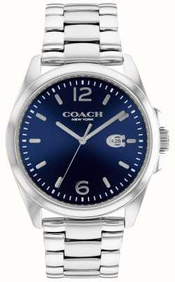 Coach Grayson dos homens | mostrador azul | pulseira de aço inoxidável 14602579
