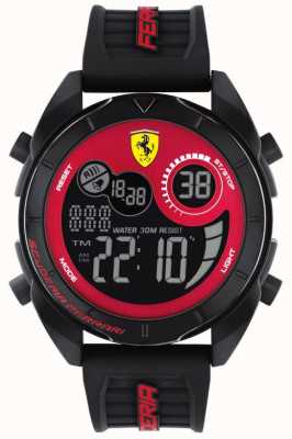 Scuderia Ferrari Homens | força | discagem digital | alça de silicone preta 0830877