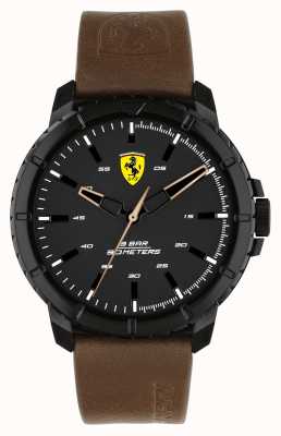 Scuderia Ferrari Relógio com pulseira de couro marrom Forza evo 0830902