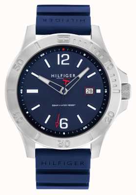 Tommy Hilfiger Relógio masculino Ryan com pulseira de silicone azul 1791991