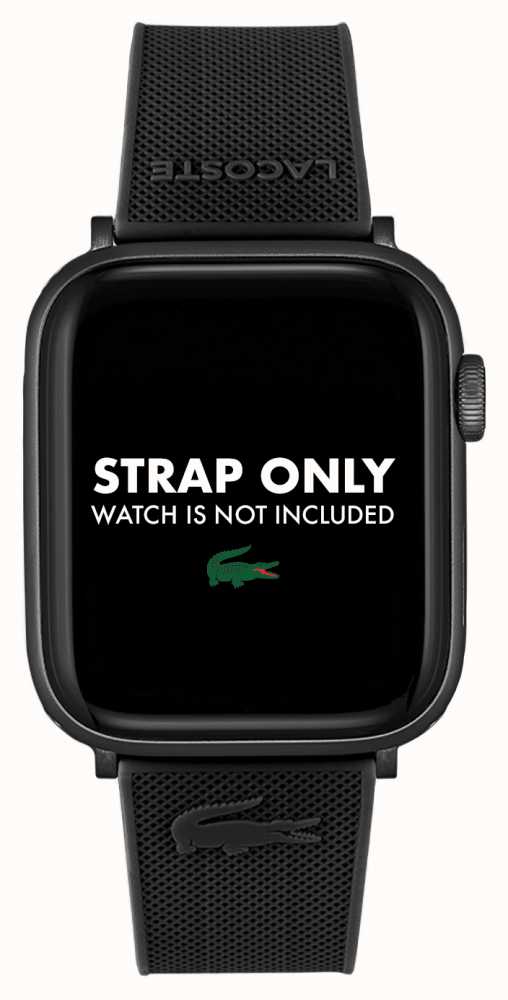 Pulseira Large Lacoste Borracha Preta para Relógio Apple Watch