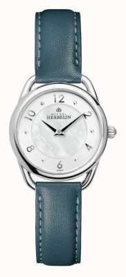 Herbelin Relógio feminino Equinox com pulseira de couro azul 17497AP29BV