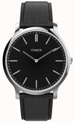 Timex Galeria masculina | mostrador preto | relógio de couro preto TW2V28300