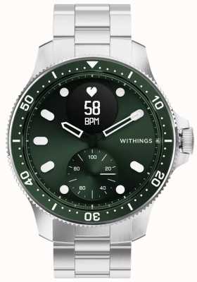 Withings Scanwatch horizon - smartwatch verde em aço inoxidável e pulseira de silicone HWA09-MODEL 8-ALL-INT