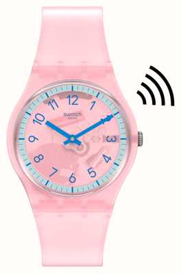 Swatch Rosa paga! pulseira semitransparente rosa unissex SVHP100-5300