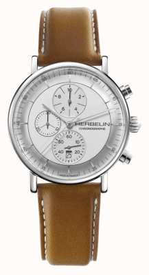 Herbelin Relógio masculino com pulseira de couro marrom inspiração 35647/AP12GD