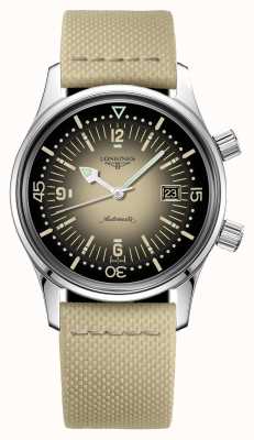 LONGINES Legend diver 36 mm relógio com pulseira de tecido bege L33744302