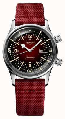 LONGINES Relógio com pulseira de tecido vermelho Legend Diver L33744402