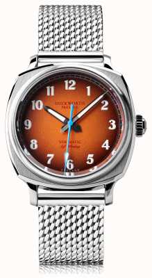 Duckworth Prestex Verimatic | automático | mostrador laranja | pulseira de malha de aço inoxidável D891-05-ST