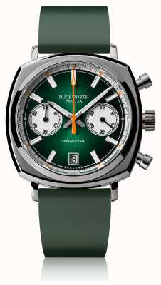 Duckworth Prestex Crono 42 | mostrador verde | pulseira de borracha verde D550-04-ER