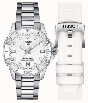 Tissot Seastar 1000 | 36mm | mostrador branco | aço inoxidável T1202101101100