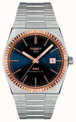 Tissot T-gold prx 40 205 | 40mm | mostrador azul | aço inoxidável T9314074104100