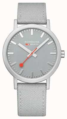 Mondaine Relógio clássico de 40 mm com pulseira de tecido cinza bom A660.30360.80SBH